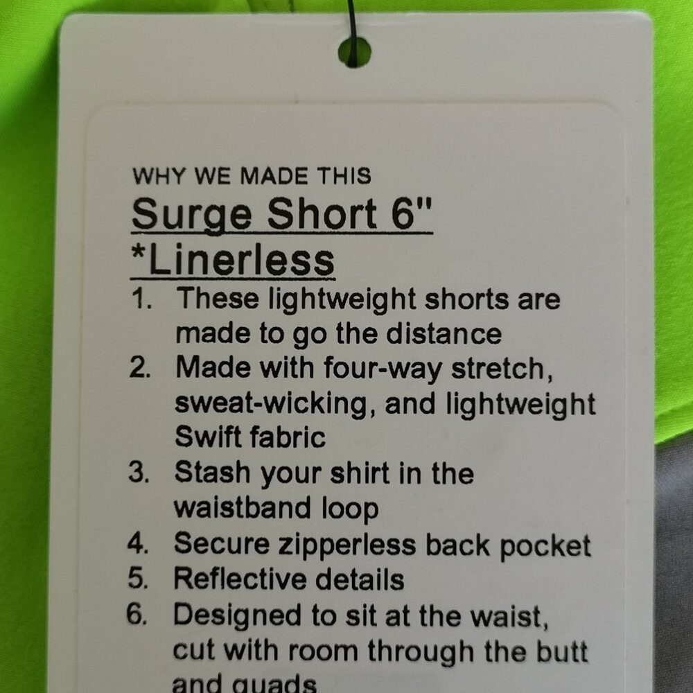 NWT LULULEMON SEAWHEEZE ABTH Green Grey Surge Shorts 6" LL Men's Medium Rare - Picture 8 of 8